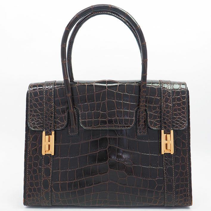 エルメス 27 ドラッグ クロコダイル ゴールド金具 ドラッグ レディース